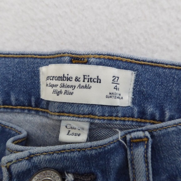 Abercrombie & Fitch Super Skinny Ankle High Rise Seam Jeans Women 27/4R Curve - Picture 10 of 12